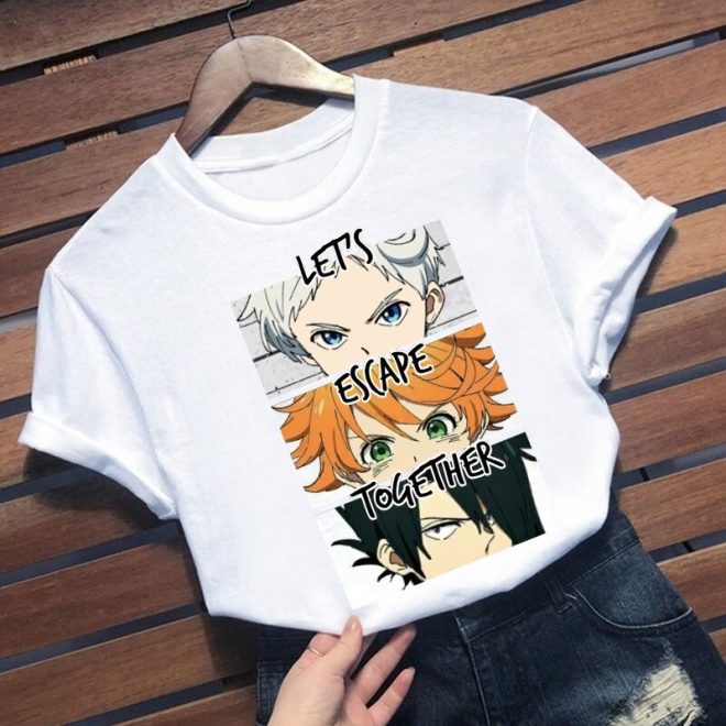 T-Shirt-Manches-Courtes-Promised-Neverland-Blanc