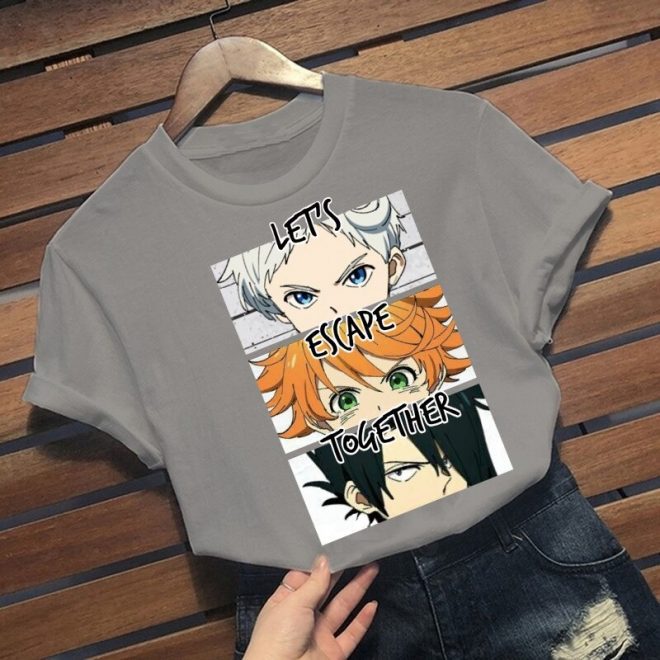T-Shirt-Manches-Courtes-Promised-Neverland-Gris