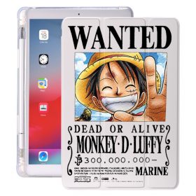 Coque-iPad-Wanted-Luffy-Blanc