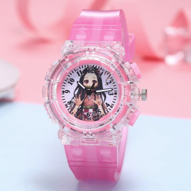 Montre-LED-Nezuko-Rose-Clair