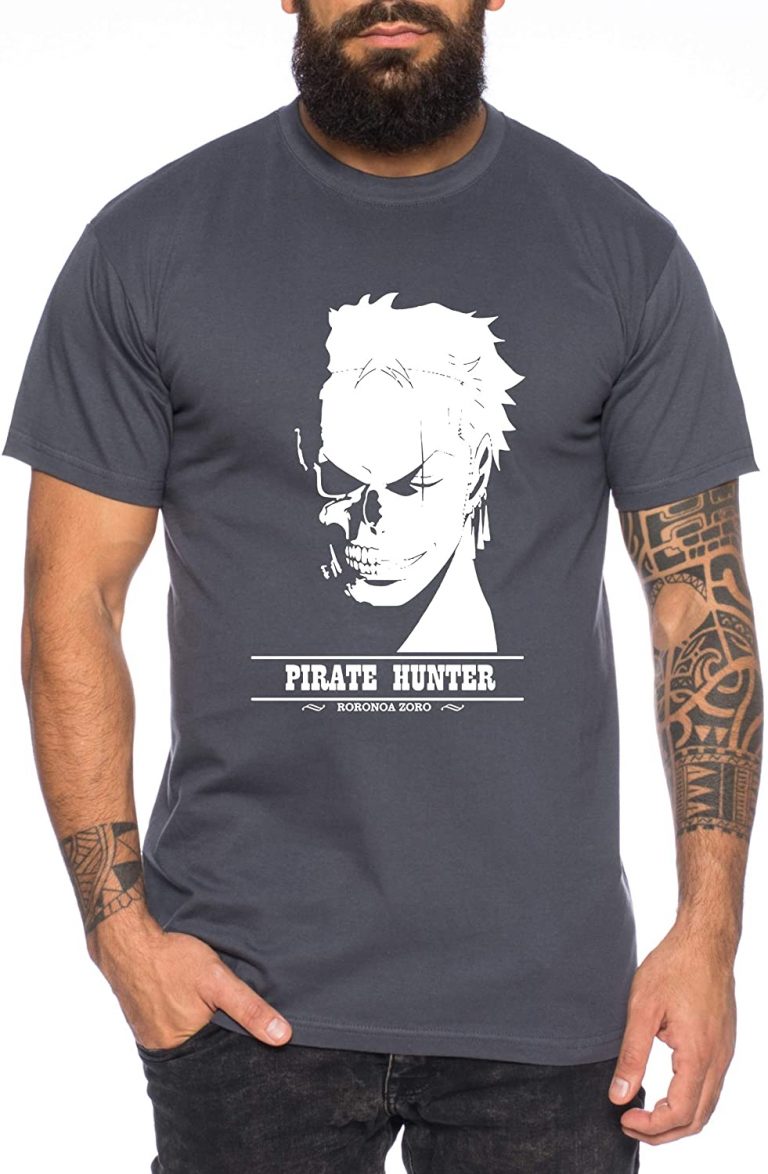 T-Shirt-Roronoa-Zoro-Pirate-Hunter-Gris-Foncé