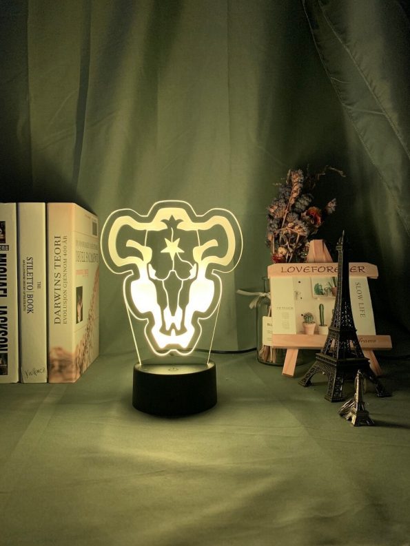Lampe 3D Logo Taureaux Noirs