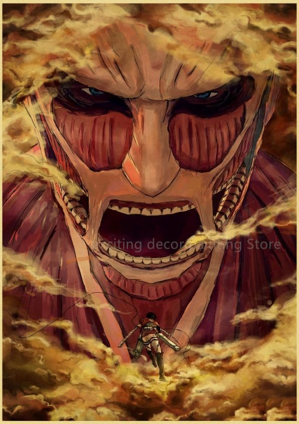 Poster Eren vs Titan Colossal