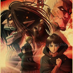 Poster Titans & Mikasa Eren Armin