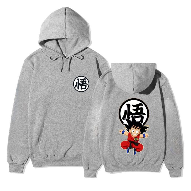 Sweat Capuche Dragon Ball Goku Enfant Gris Boutique Manga