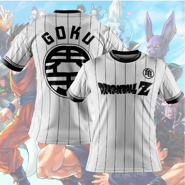 T-Shirt Baseball Goku Blanc
